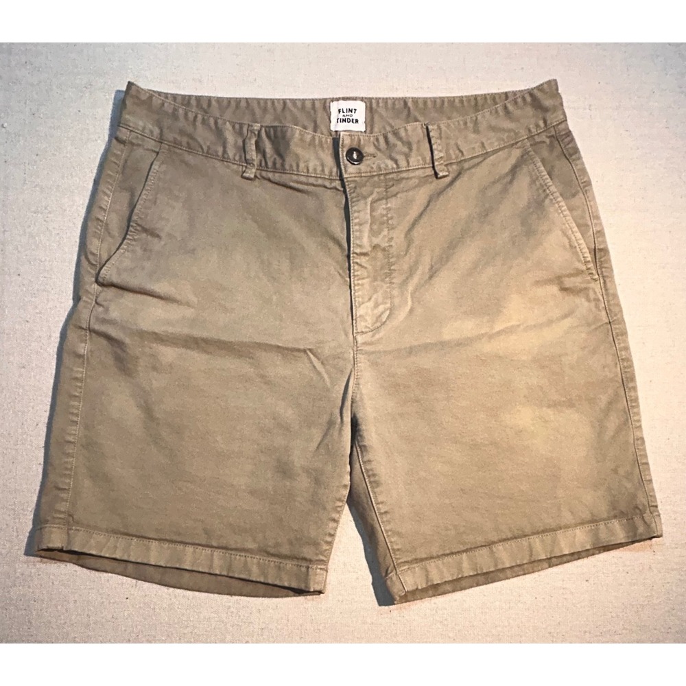 Flint and Tinder 365 Shorts Mens 33 Tan Khaki Stretch Chino Cotton FADIG